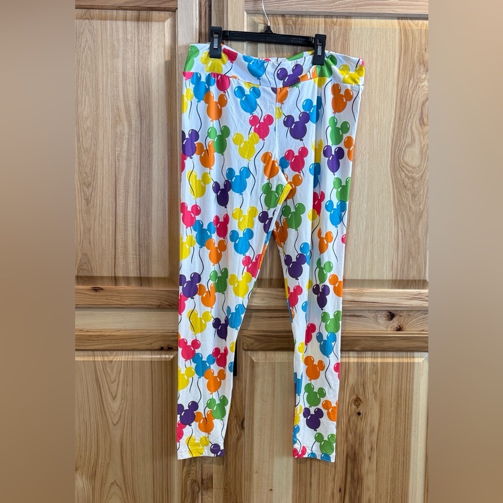 Disney Multicolor Mickey Mouse Balloon Women’s Soft Casual Leggings Size L